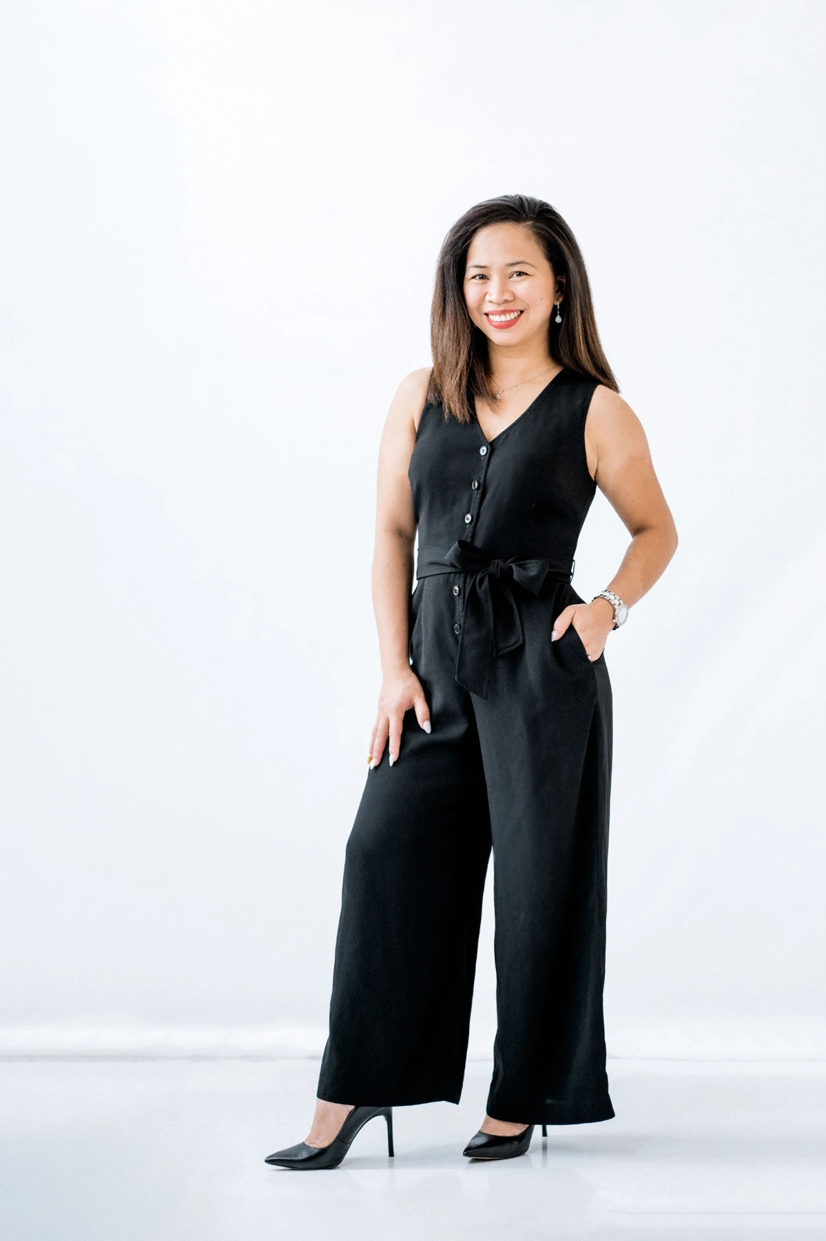 Cherry Lim standing in a black outfit